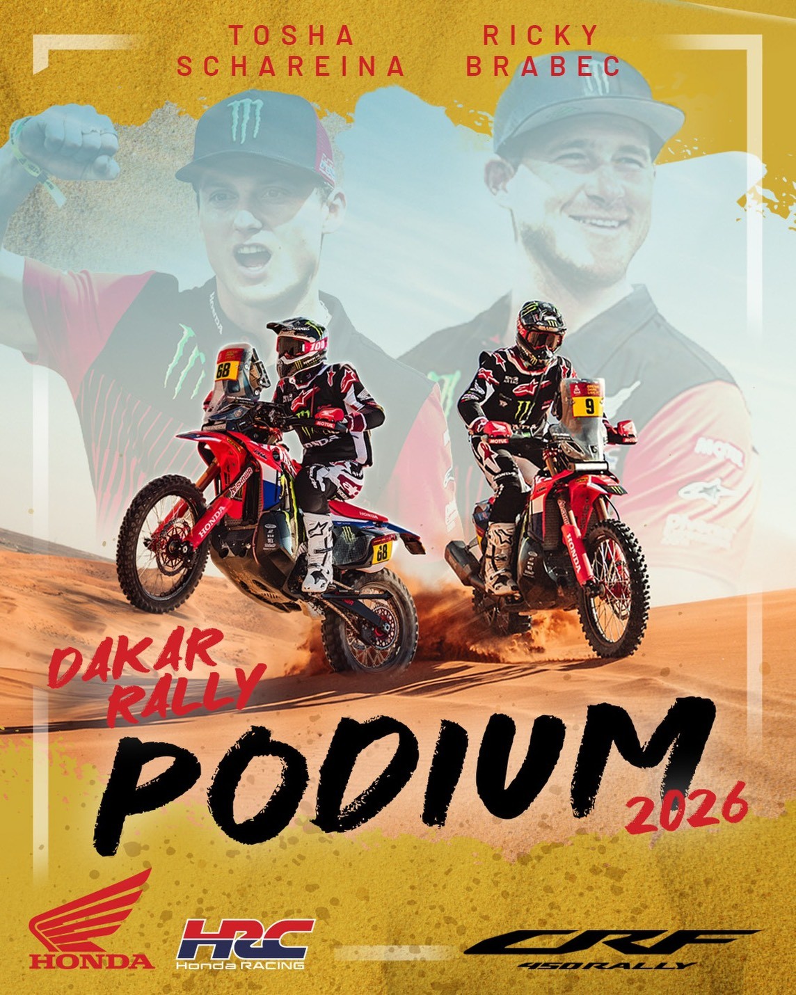 ฮอนด้าคว้าดับเบิ้ลโพเดียมสเตจสุดท้าย แรลลี่ดาร์กาสนามแรกที่ซาอุฯ “ริกกี้ บราเบค” บิด Honda CRF450 RALLY ขับเคี่ยวอย่างเข้มข้นในเกมส์ประวัติศาสตร์โลก