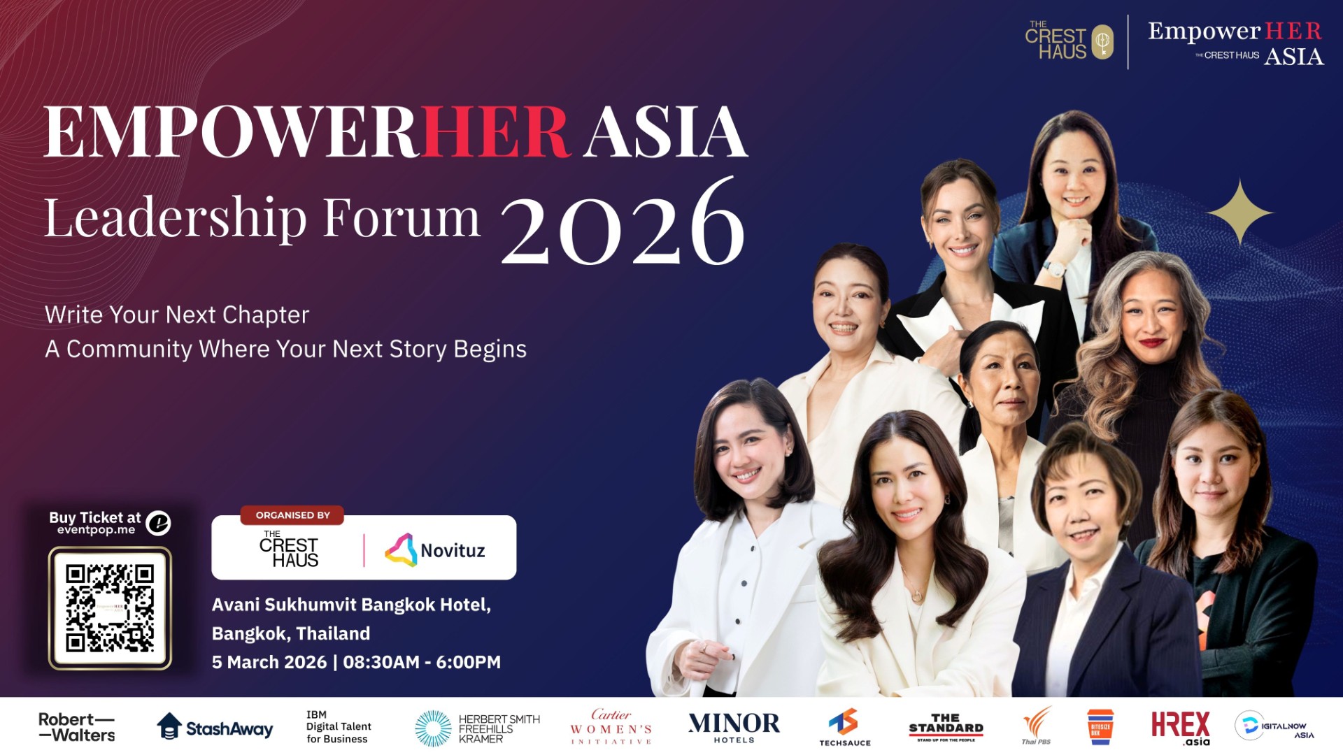 “The CrestHaus” เปิดเวทีเสวนารวมสุดยอดผู้นำหญิงแห่งเอเชีย ต้อนรับวันสตรีสากล “EmpowerHER Asia Leadership Forum 2026…Write Your Next Chapter” ร่วมผลักดัน เสริมสร้างทักษะและศักยภาพพลังหญิง สู่บทบาทการเป็นผู้นำครบทุกด้าน