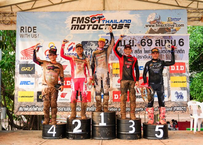 ทัพนักบิดฮอนด้า บิด Honda CRF450R ลุยโคลน ฝ่าทางสุดหิน! “พีเอ-ปรีดาอนันต์” แจ้งเกิดคว้าโพเดียมแรก ศึก FMSCT Thailand Motocross 2026 สนาม 6 ปราจีนบุรี