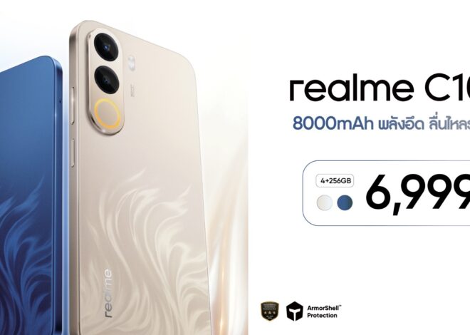 แบตใหญ่สะใจ! realme C100x เปิดตัวพร้อมแบต 8000mAh ใหญ่สุดในคลาส กันกระแทกระดับทหารด้วย ArmorShell™ และ IP64 จัดเต็มสเปกขั้นเทพในงบ 6,999 บาท วางจำหน่ายที่ realme Brand Shop โอเปอเรเตอร์ชั้นนำ และศูนย์จำหน่ายทั่วไทย 29 พฤษภาคมนี้