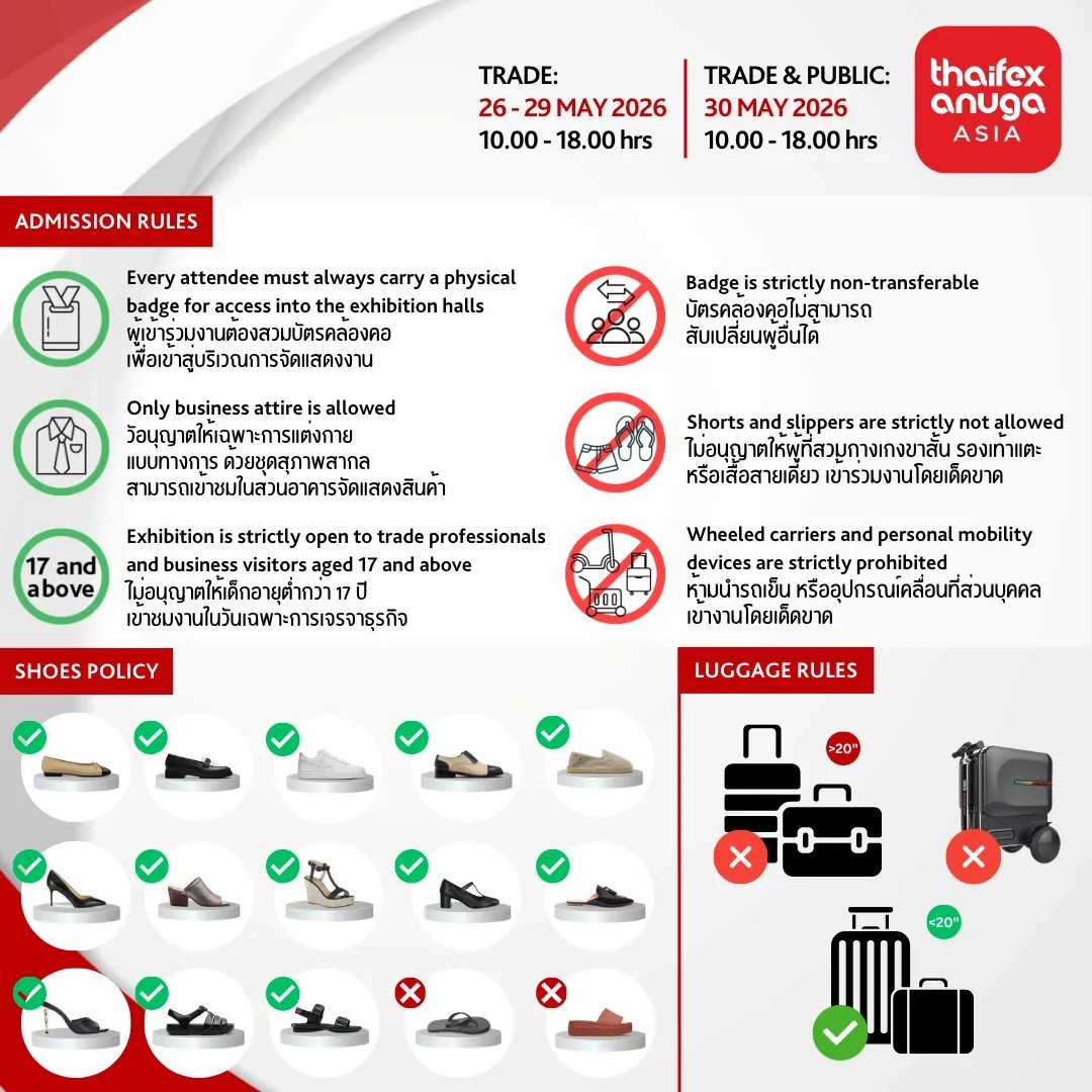 นับถอยหลังสู่ THAIFEX – ANUGA ASIA 2026 ผู้จัดแนะ “เส้นทาง–การแต่งกาย–ลงทะเบียนล่วงหน้า” รองรับผู้ชมกว่า 9 หมื่นราย