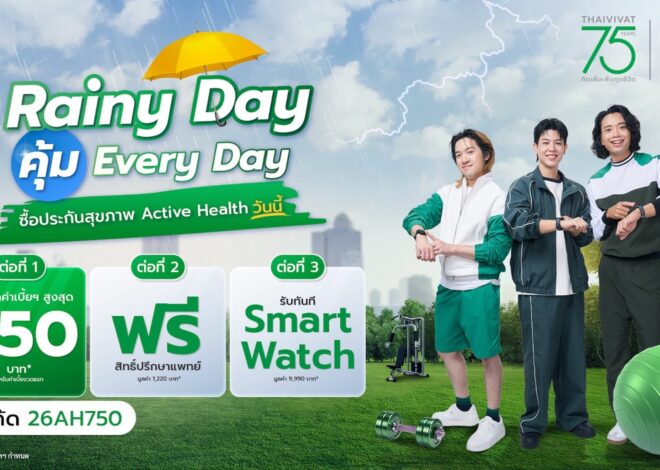 75 ปี ประกันภัยไทยวิวัฒน์ คิดเผื่อแม้วันฝนตก ส่งแคมเปญ “Rainy Day คุ้ม Everyday” คุ้มครองครบ รถ-สุขภาพ-การเดินทาง พร้อมจัดเต็มสิทธิพิเศษ 3 ต่อทุกไลฟ์สไตล์ ลูกค้ากรอกโค้ดรับสิทธิ์ได้ทันที ตั้งแต่วันนี้ – 30 กันยายน 2569