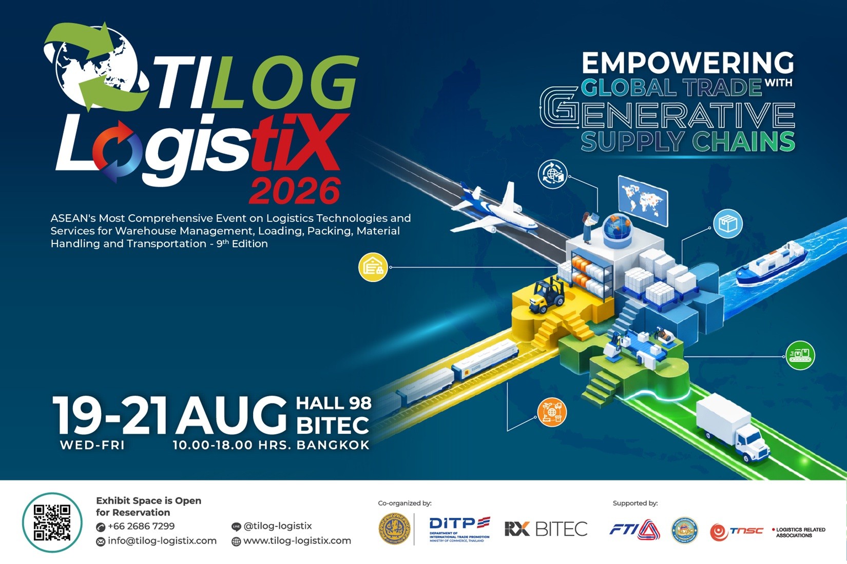 DITP นับถอยหลัง เปิดเวทีการค้าโลกในงาน “TILOG – LOGISTIX 2026” พร้อมยกทัพเทคโนโลยีโลจิสติกส์อัจฉริยะ เสริมแกร่งธุรกิจไทยสู่ตลาดโลก