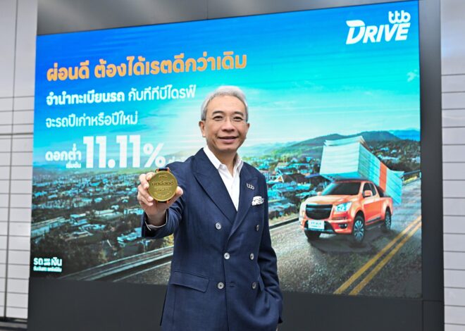 ทีทีบี เดินหน้าสู่ผู้นำ “สินเชื่อคนผ่อนดี” พลิกมาตรฐานสินเชื่อจำนำทะเบียนรถ คิดดอกเบี้ยตามคะแนนเครดิต เริ่มต้น 11.11% ต่อปี