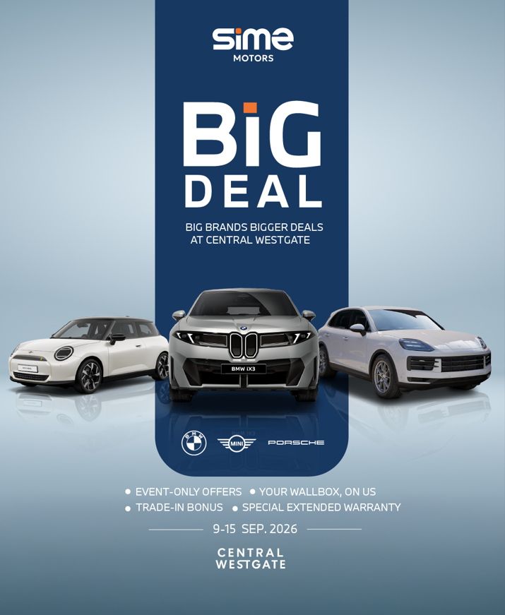 Sime Motors ยกทัพ BMW, MINI และ Porsche จัดงาน BIG DEAL. BIG BRANDS. BIGGER DEALS. พร้อมมอบข้อเสนอสุดพิเศษ 9-15 กันยายน 2569 นี้