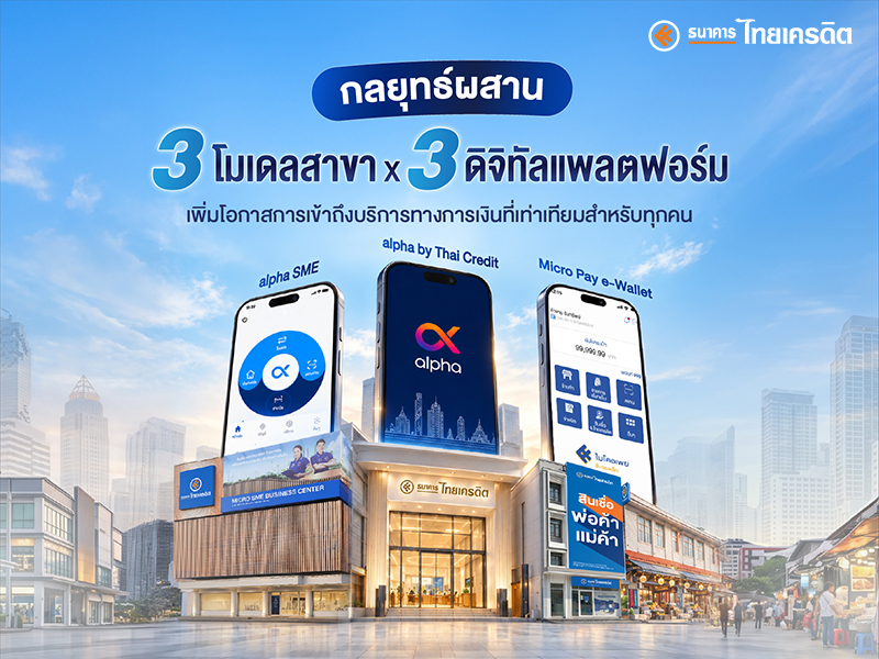 ธนาคารไทยเครดิต ชูกลยุทธ์ผสาน “3 โมเดลสาขา x 3 ดิจิทัลแพลตฟอร์ม” เพิ่มโอกาสการเข้าถึงบริการทางการเงินที่เท่าเทียมสำหรับทุกคน