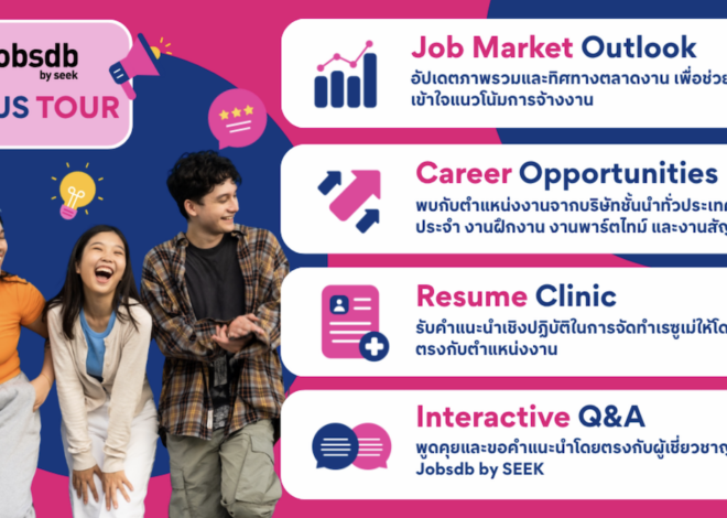 “Jobsdb Campus Tour” ชวนนักศึกษาเตรียมความพร้อม เริ่มต้นจากก้าวแรก สู่เส้นทางอาชีพที่ใช่!